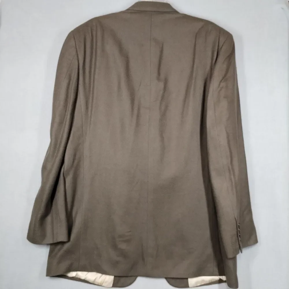Joseph & Lyman Mens 44L Jacket Brown Cashmere Sport‎ Coat Three-Button Front